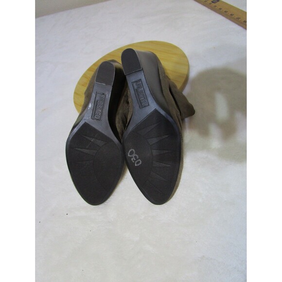 Unlisted Womens Ankle Slouch Boots Size 6.5 Brown Wedge Heels Map It Out - Picture 7 of 9